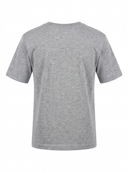 Boys Graphic Printed Drop-Shoulder Cotton T-Shirt - Grey