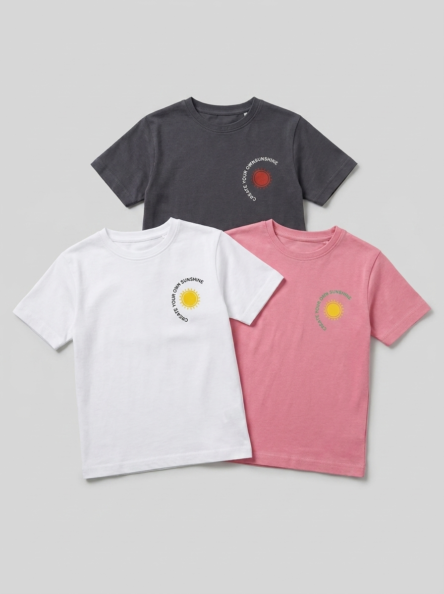 Boys Tee Pack of 3 — Sunshine Set | 3 for ₹999